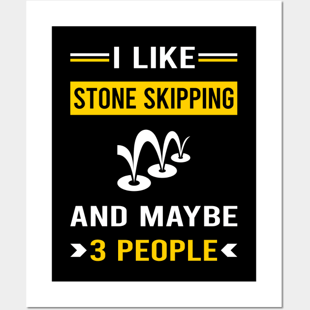 3 People Stone Skipping Stones Rock Rocks Skimming Wall Art by Good Day